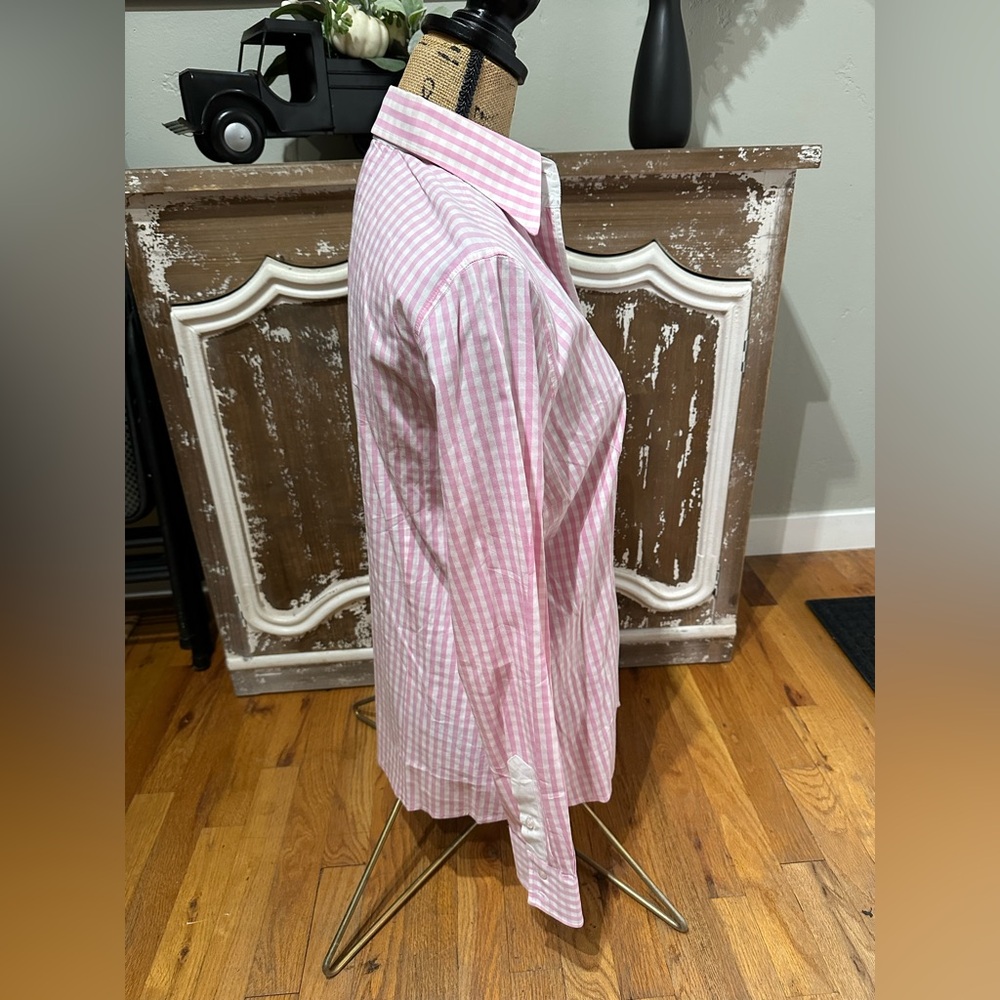 Ladies 12 Fior da Liso Pink Button Down Dress Shirt - Picture 6 of 9
